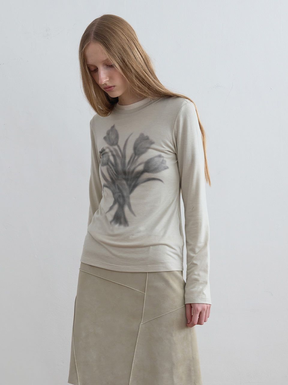 Kijun - Romantic Jersey Top Sage product image 1 | TRAB K-Fashion Australia