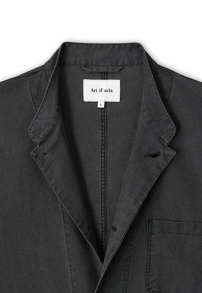 Art if acts - Linen Oriental Band Collar Jacket (Black) product image 9 | TRAB K-Fashion Australia