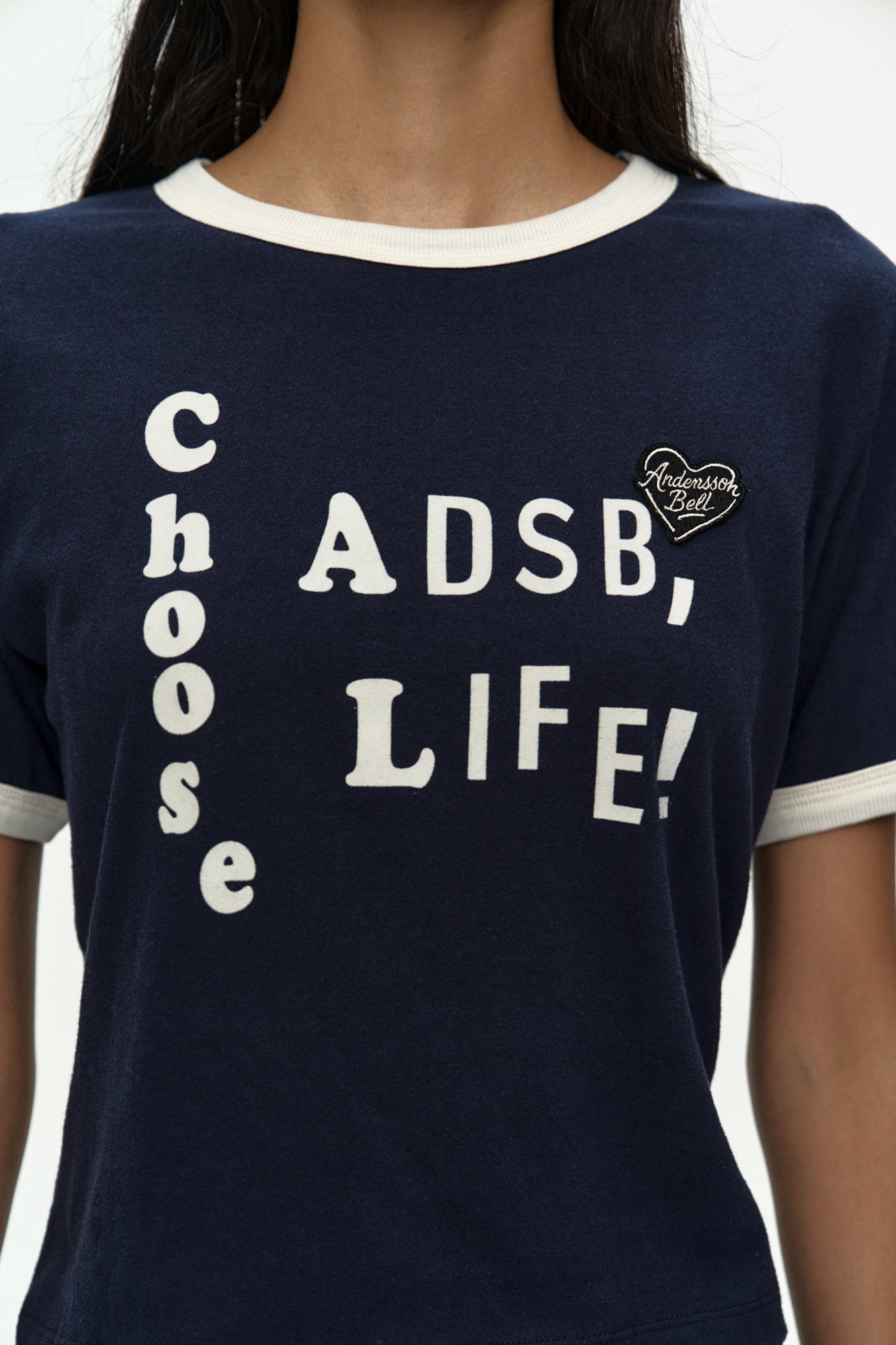 Andersson Bell - (essential) Adsb Flocking Baby Ringer T-Shirt (Navy) product image 5 | TRAB K-Fashion Australia
