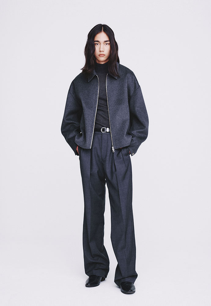 Tonywack - Handmade Cashmere Zipped Blouson Jacket (Charcoal) product image 1 | TRAB K-Fashion Australia