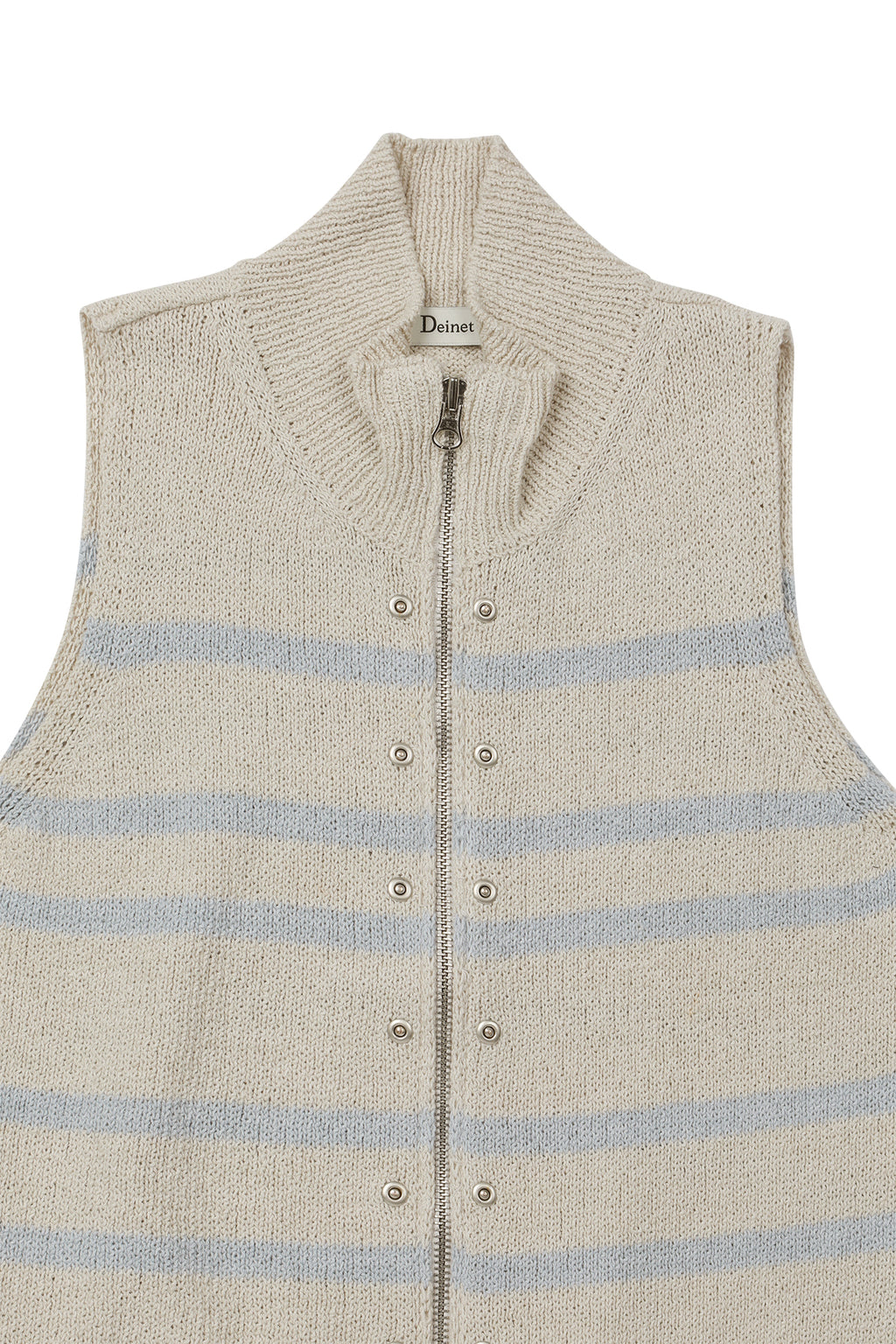 Deinet - Stripe Knit Vest Zip Up (Light Grey) product image 12 | TRAB K-Fashion Australia