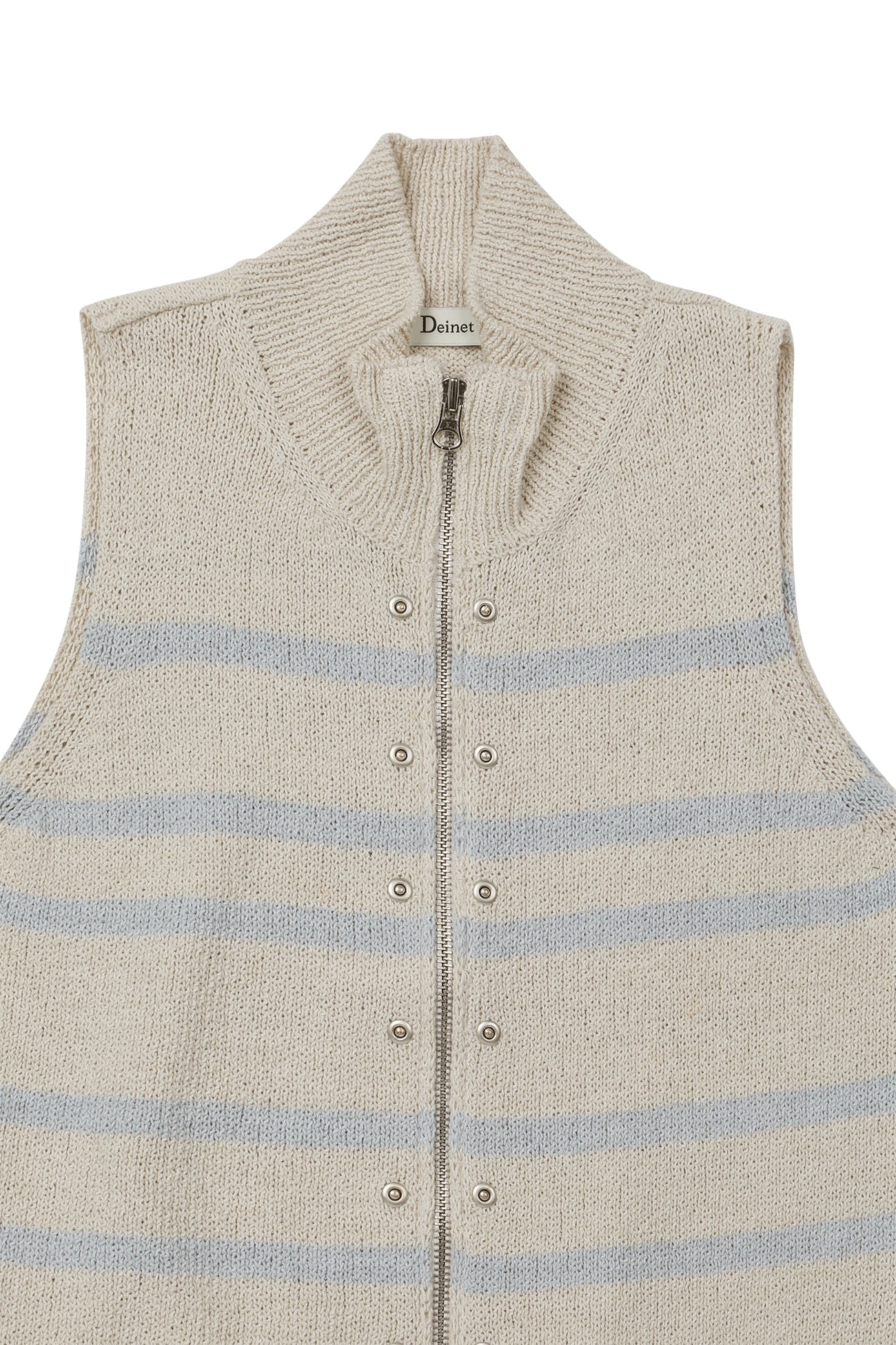 Deinet - Stripe Knit Vest Zip Up (Light Grey) product image 12 | TRAB K-Fashion Australia