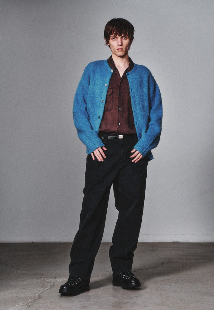 Art if acts - Mohair Round Neck Cardigan (Dark Blue) product image 1 | TRAB K-Fashion Australia