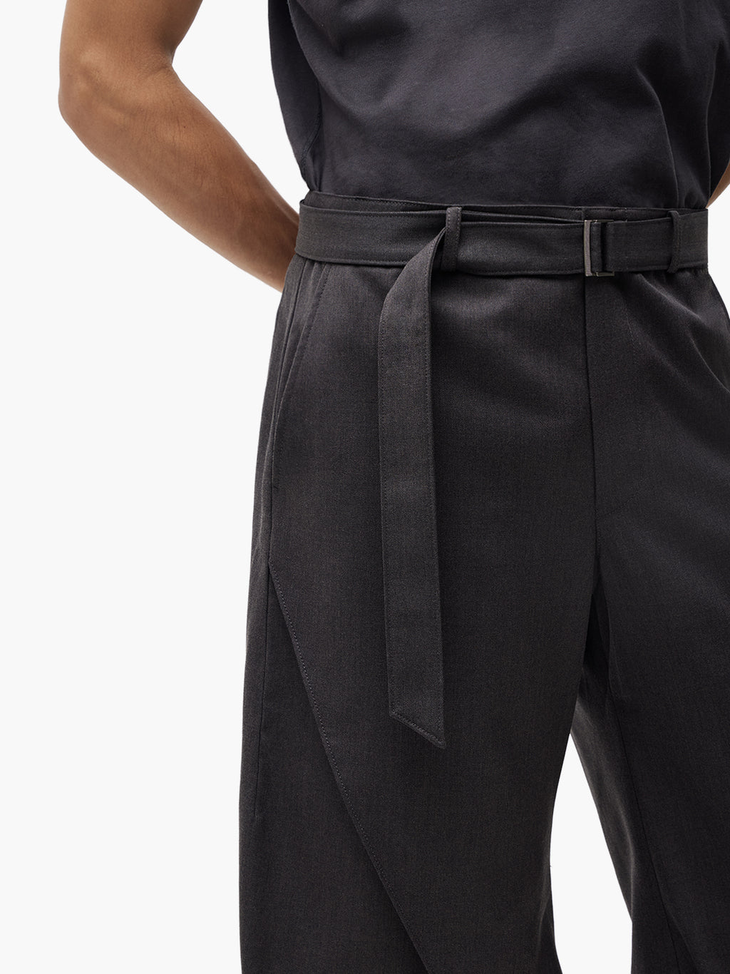 Jiyong Kim - Curved Trousers (Brown) product image 6 | TRAB K-Fashion Australia