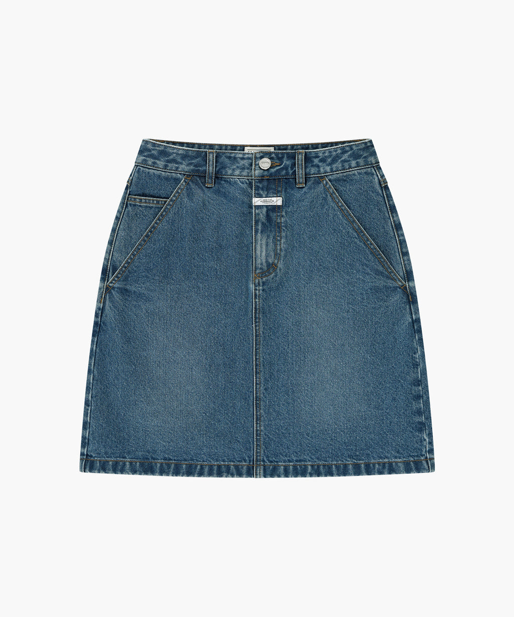 Marithe & Francois Girbaud - [Pre-order – Ships 30 Sep] H-line Denim Skirt (Blue) product image 1 | TRAB K-Fashion Australia