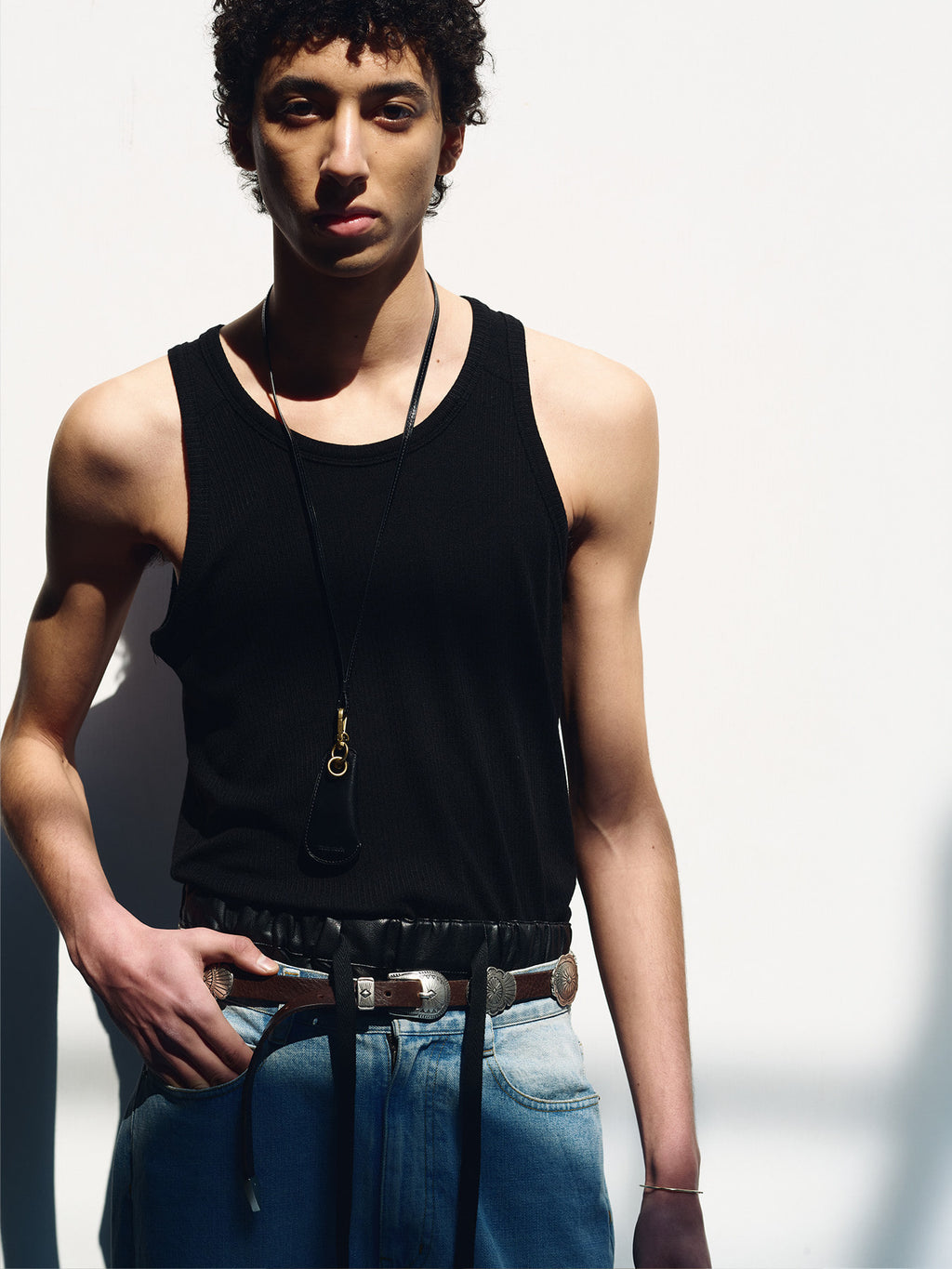 Tonywack - Silk Lyocell Rib Tank Top Japanese Fabric (Black) product image 8 | TRAB K-Fashion Australia