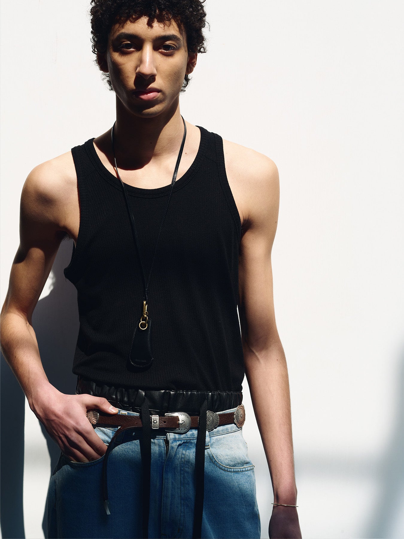 Tonywack - Silk Lyocell Rib Tank Top Japanese Fabric (Black) product image 8 | TRAB K-Fashion Australia