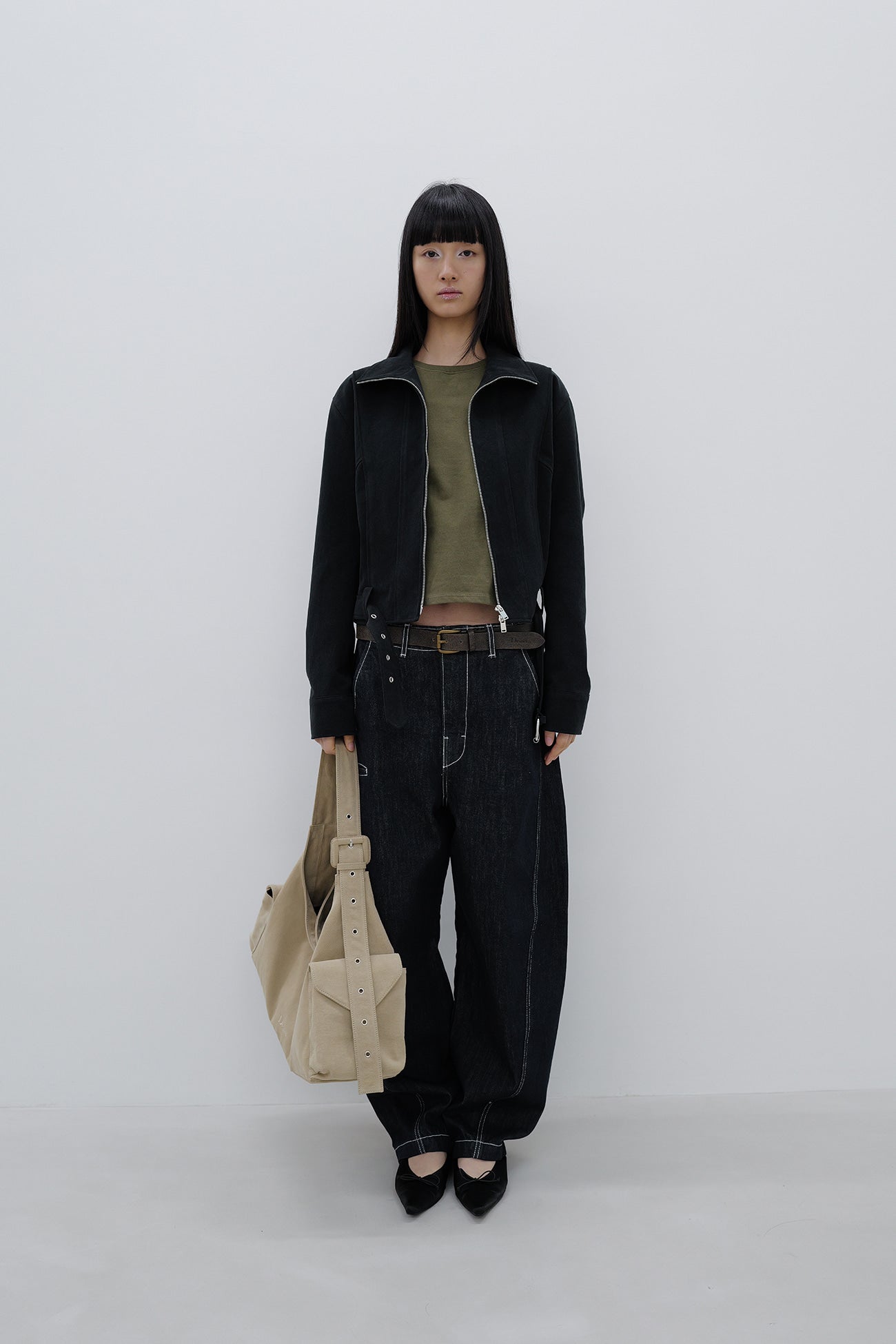 Deinet - Deinet Belted Cotton Jacket (Black) product image 1 | TRAB K-Fashion Australia