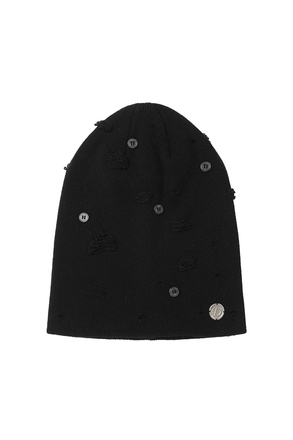 Deinet - Vintage Button Beanie (Black) product image 3 | TRAB K-Fashion Australia