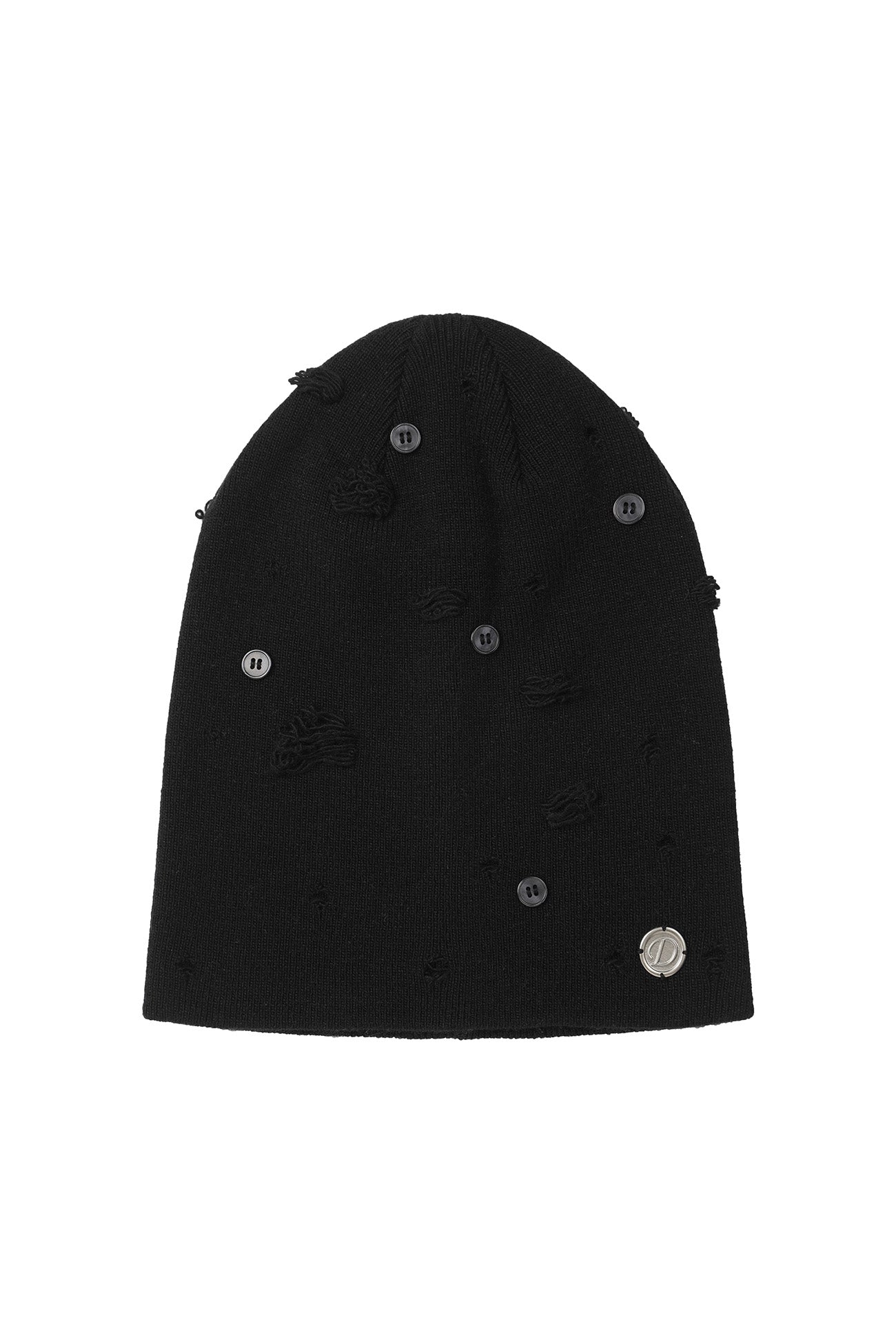 Deinet - Vintage Button Beanie (Black) product image 3 | TRAB K-Fashion Australia