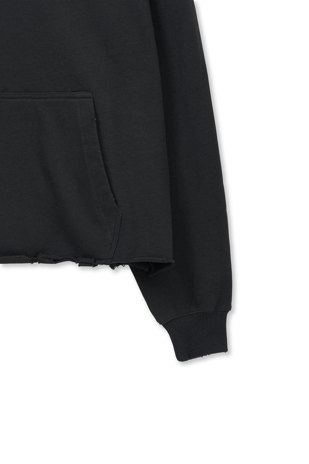 Matin Kim - Raw Edge Hem Sweat Hoody (Charcoal) product image 4 | TRAB K-Fashion Australia