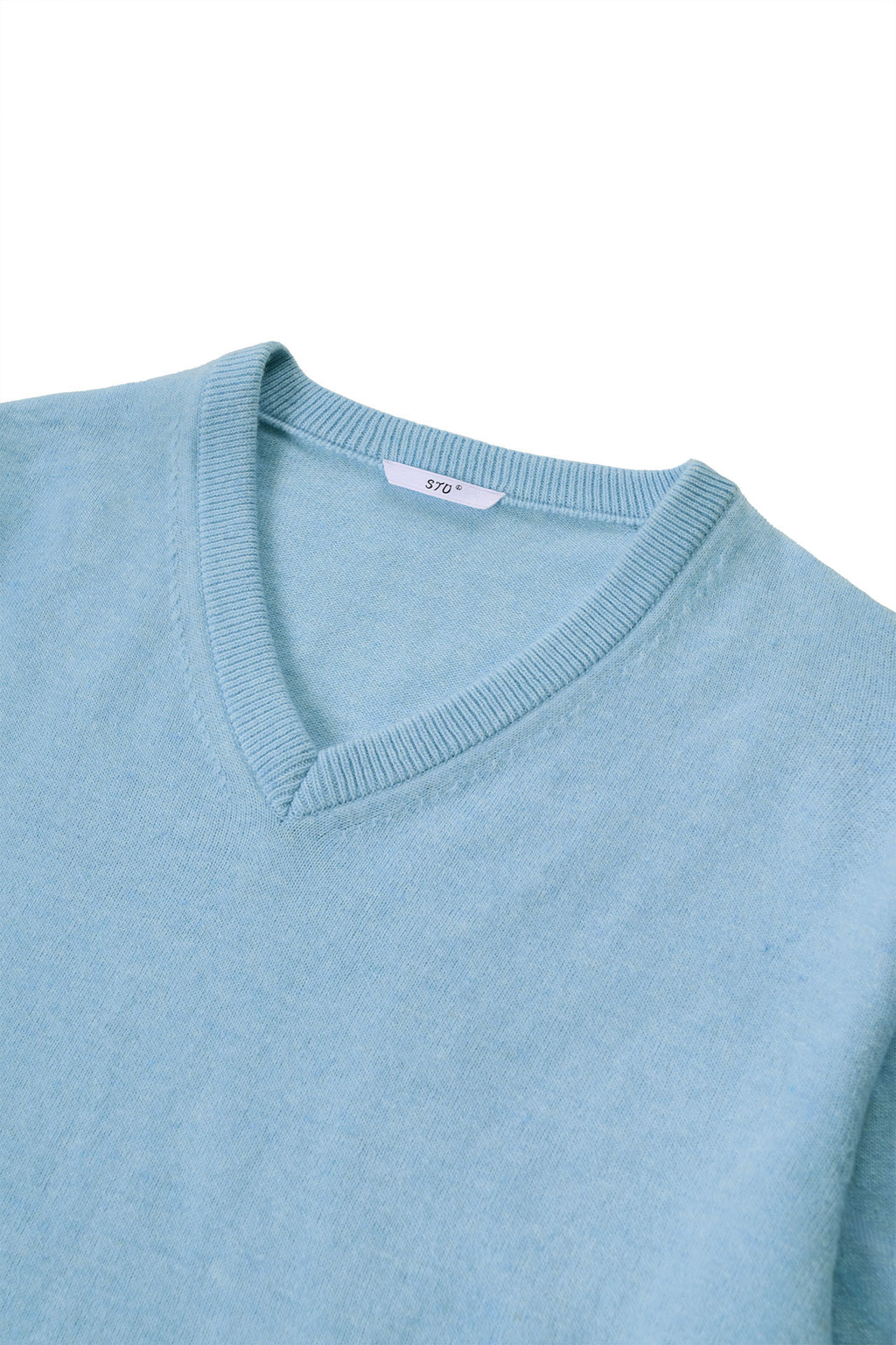 STU - Pin Tuck V-neck Knit (Sky Blue) product image 18 | TRAB K-Fashion Australia