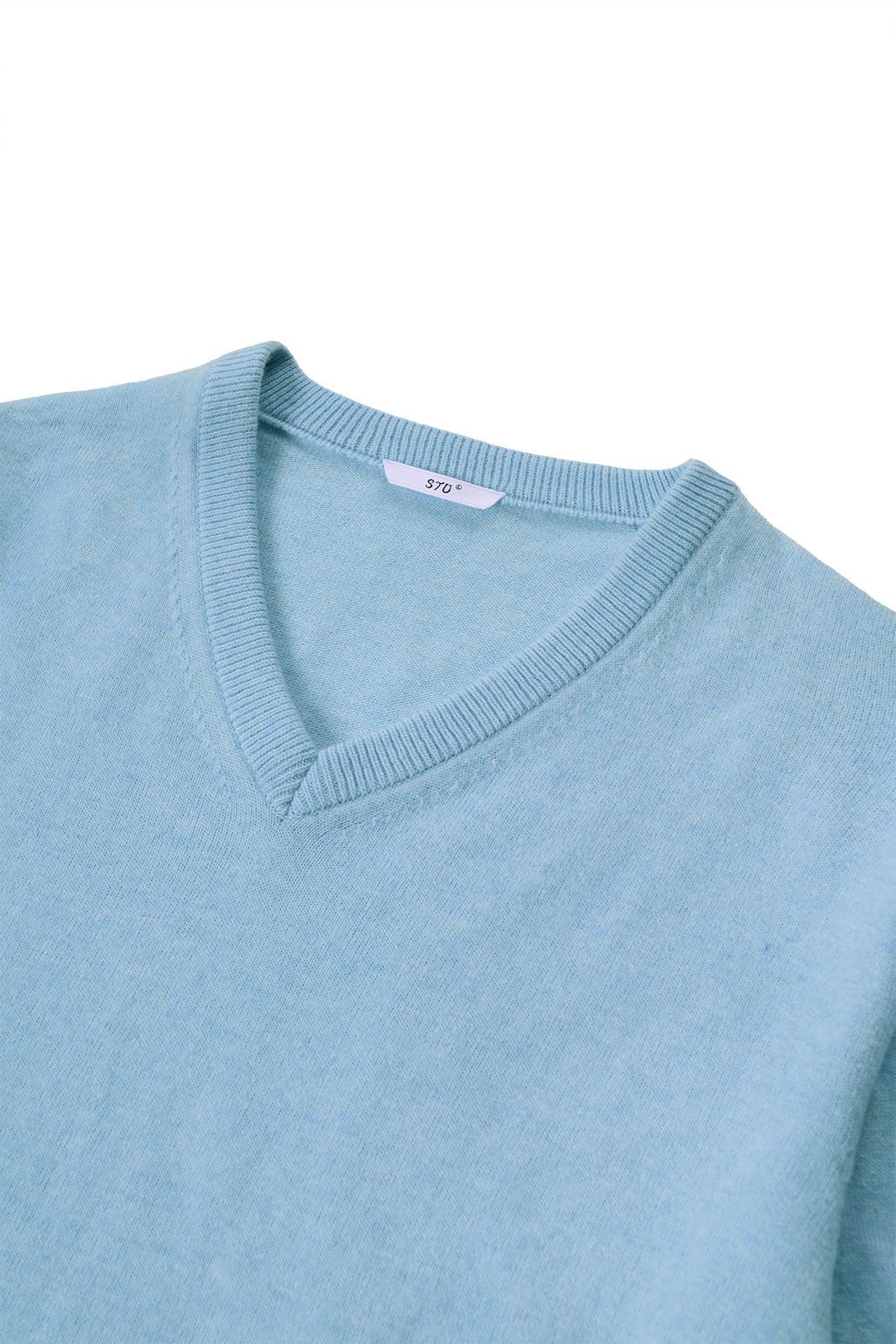STU - Pin Tuck V-neck Knit (Sky Blue) product image 18 | TRAB K-Fashion Australia