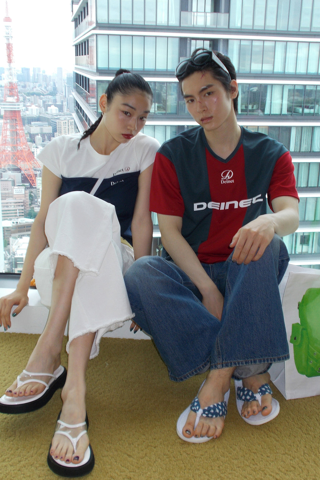 Deinet - Layered Contrast T-Shirt (White) product image 2 | TRAB K-Fashion Australia