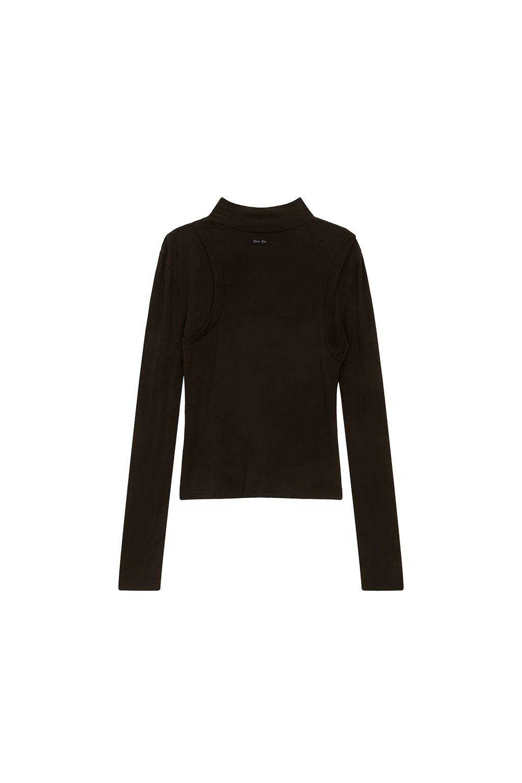Matin Kim - Rib Layered Half Neck Long Sleeve Top (Brown) product image 2 | TRAB K-Fashion Australia