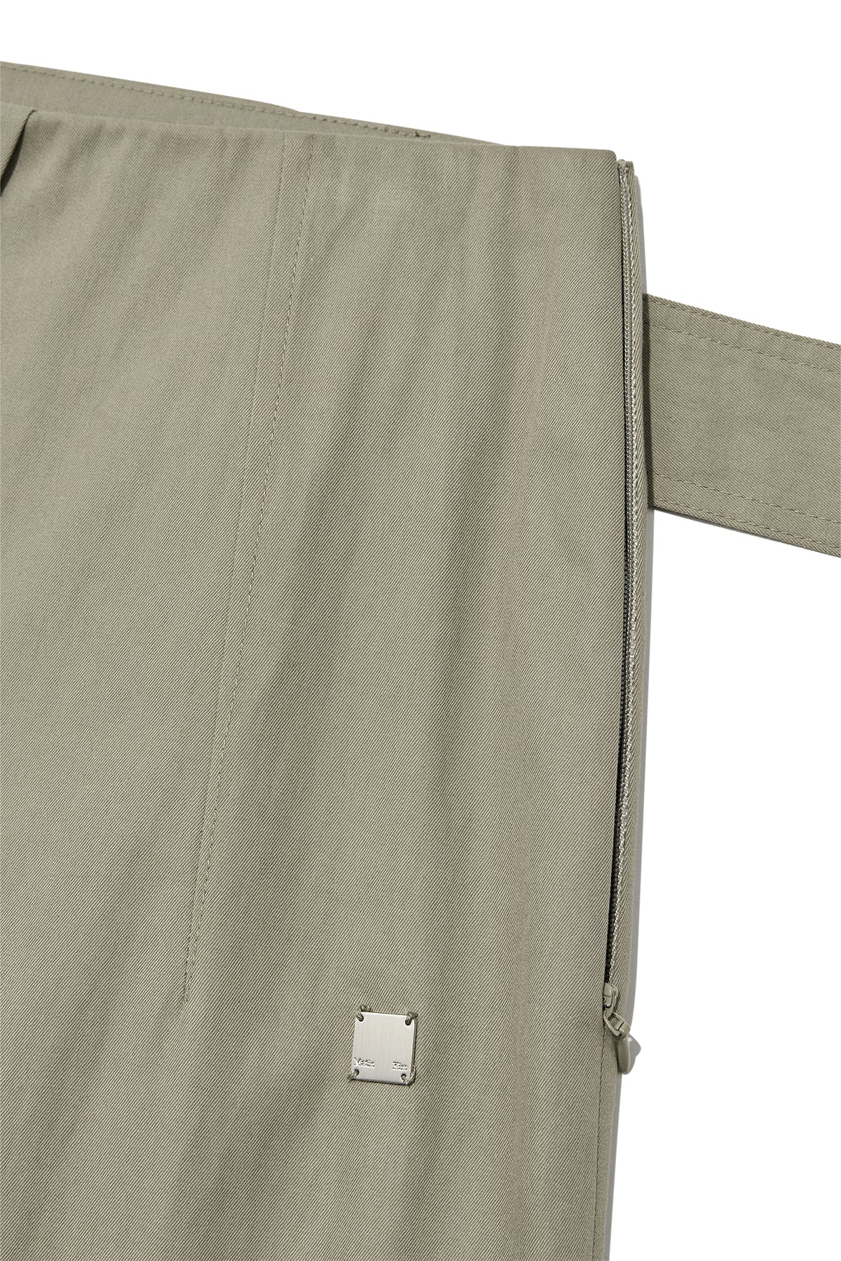 Matin Kim - A Line Pleats Belted Skirt (Light Khaki) product image 4 | TRAB K-Fashion Australia