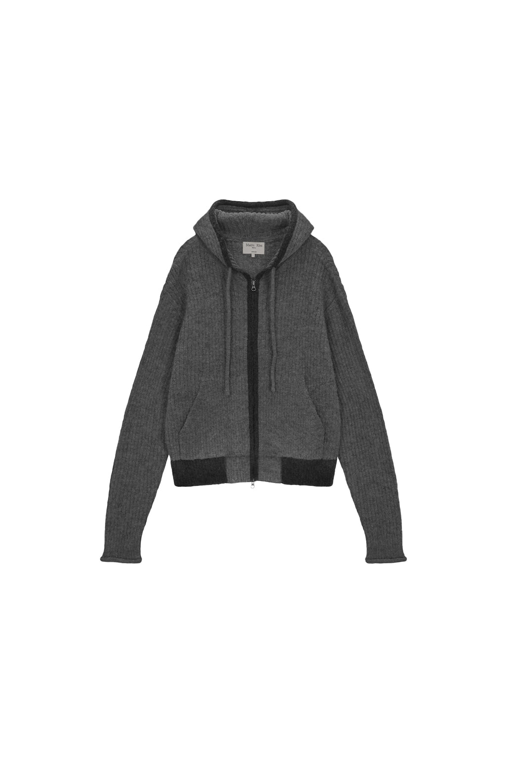 Matin Kim - Brushed Knit Hoody Zip Up (Charcoal) product image 1 | TRAB K-Fashion Australia