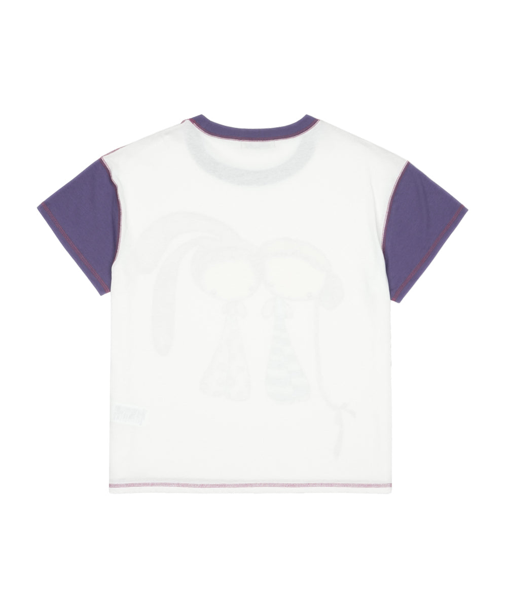 Coyseio - Color Block Graphic T-Shirt (White) product image 9 | TRAB K-Fashion Australia