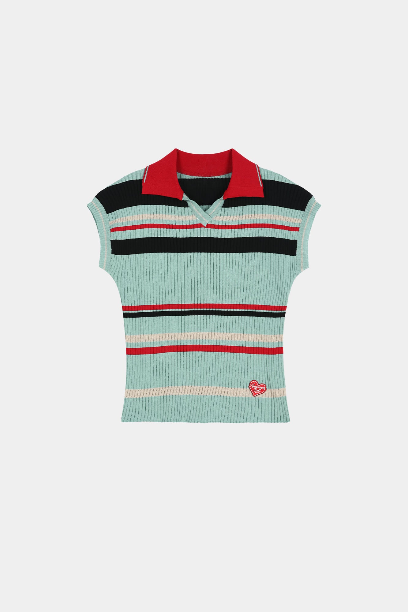 Andersson Bell - Color-Blocked Knit Polo Vest (Blue/Red) product image 8 | TRAB K-Fashion Australia