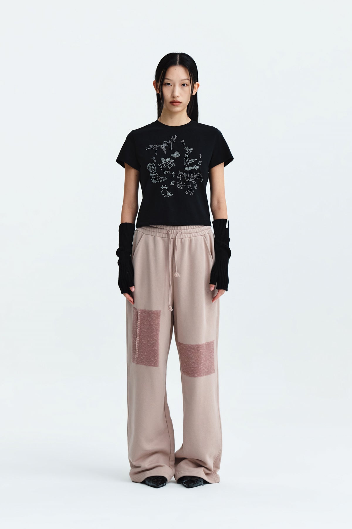 Matin Kim - Kitsch Printing Crop Top (Black) product image 6 | TRAB K-Fashion Australia