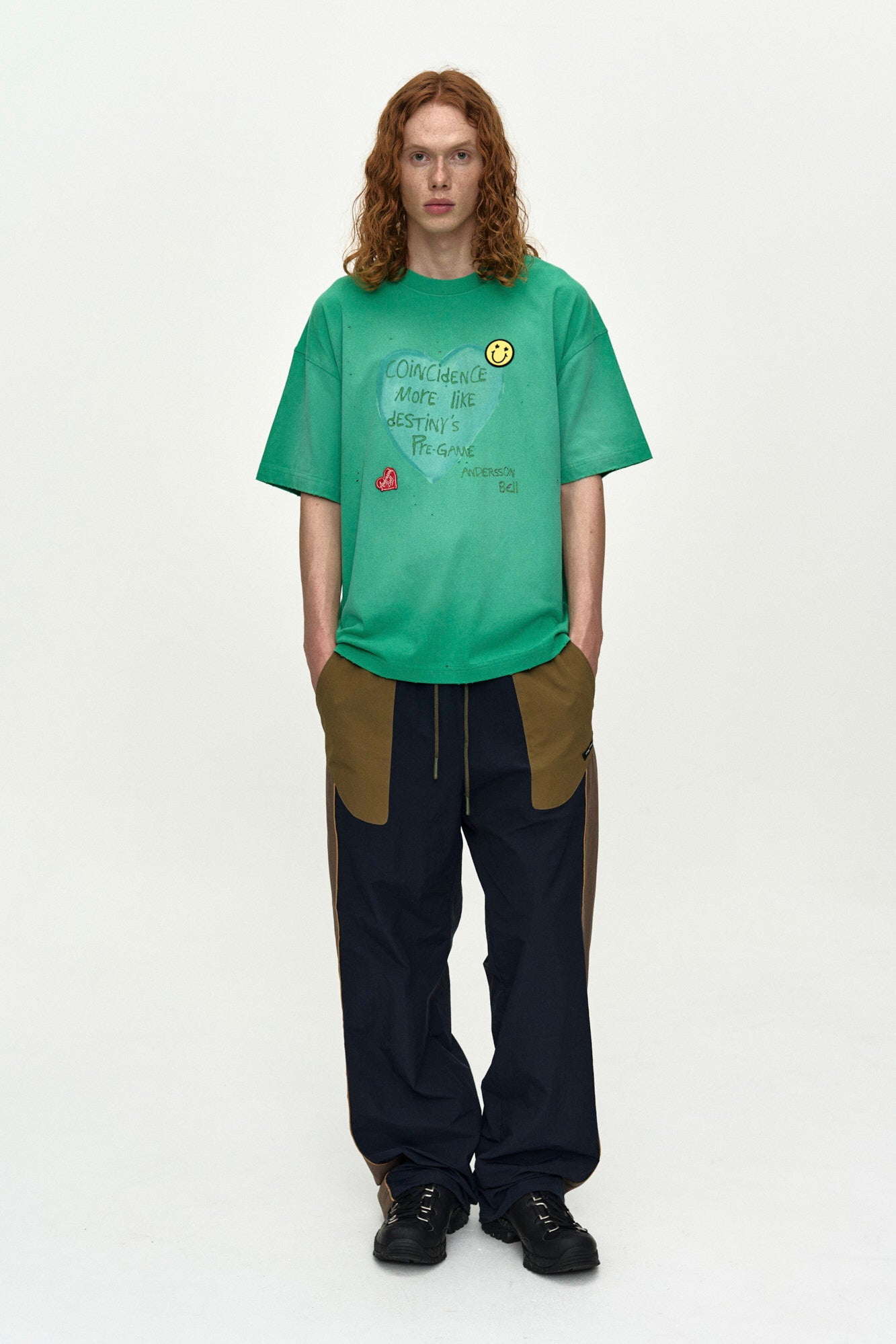 Andersson Bell - Unisex Color Block Nylon Track Pants (Navy/Khaki) product image 11 | TRAB K-Fashion Australia