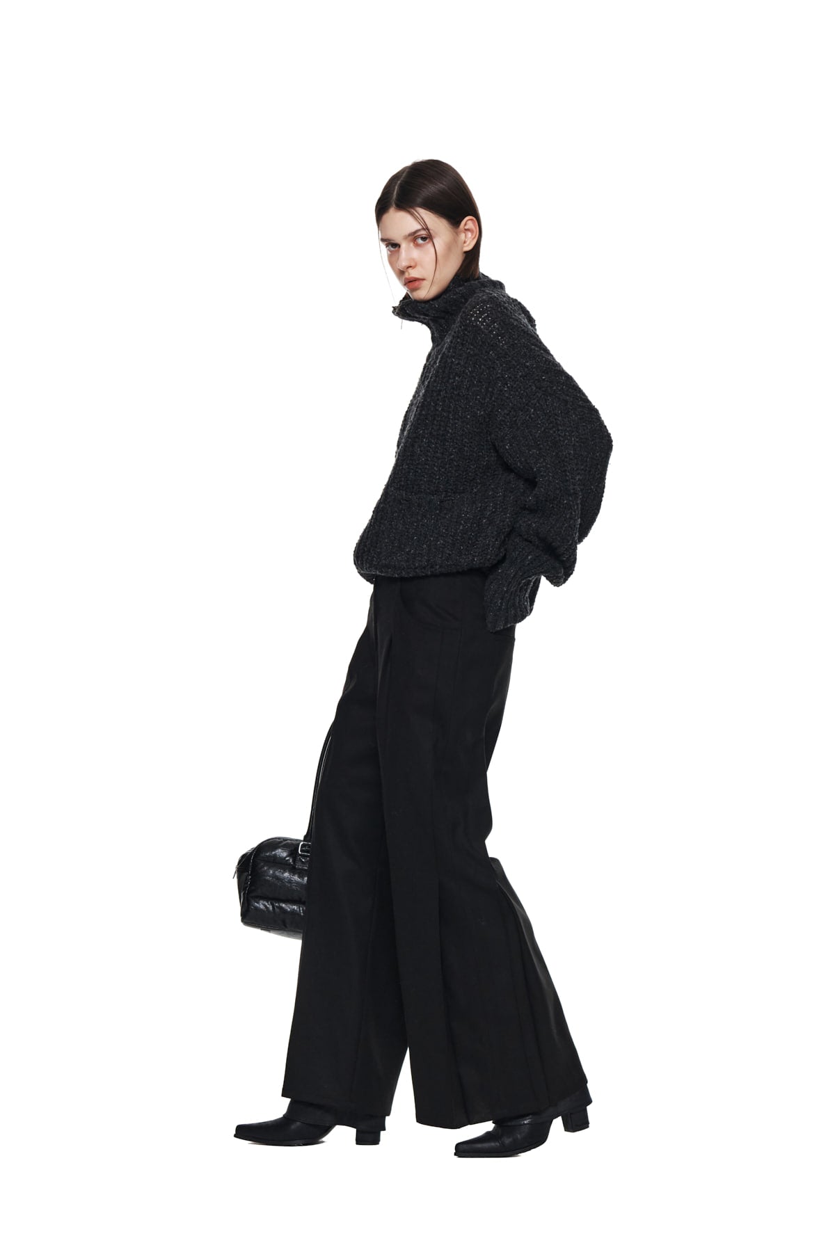 Matin Kim - Side Pleats Trouser (Black) product image 9 | TRAB K-Fashion Australia
