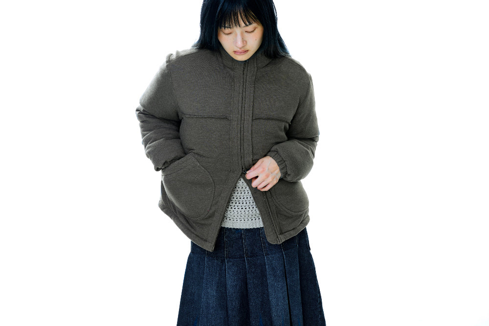 Coyseio - Cozy Sweat Down Jacket (Melange Brown) product image 3 | TRAB K-Fashion Australia