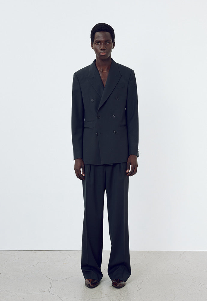 Tonywack - Wool Twill Double-Breasted Tailored Blazer (Carbon Grey) product image 2 | TRAB K-Fashion Australia