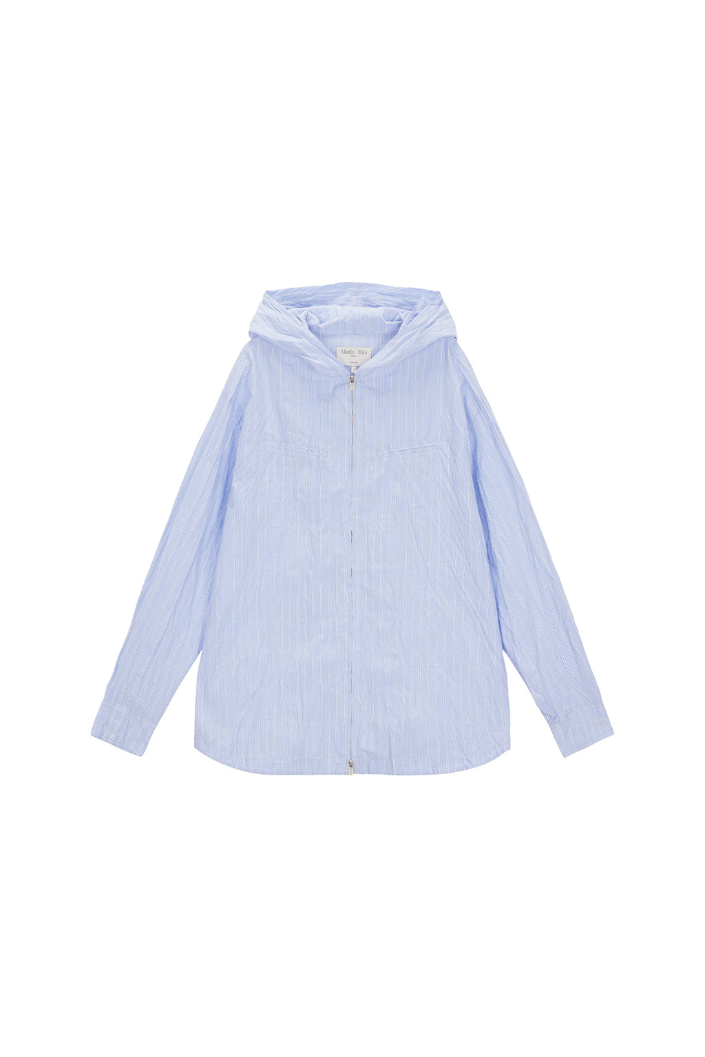 Matin Kim - Crinkle Hoody Shirt Jumper (Sky) product image 1 | TRAB K-Fashion Australia