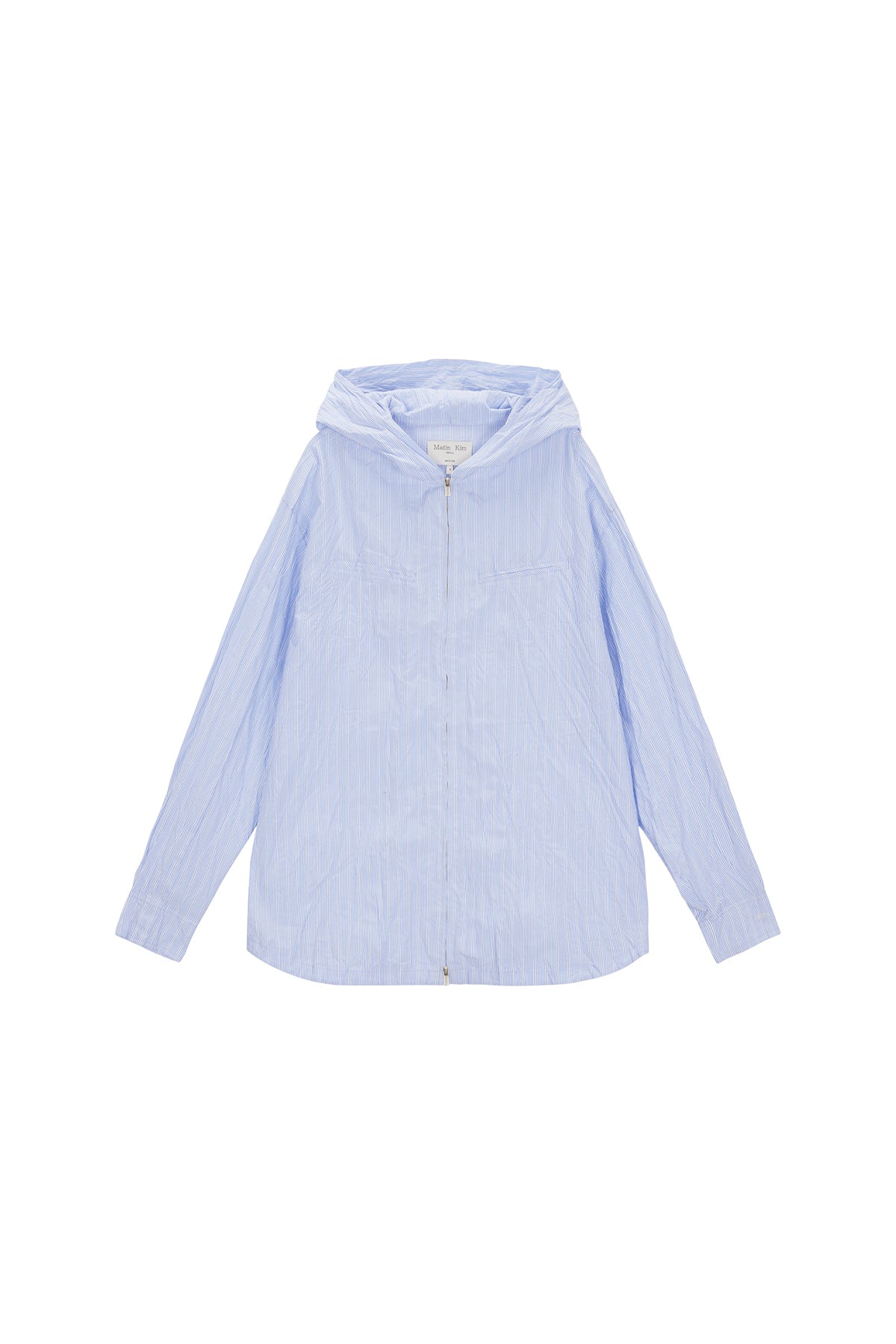 Matin Kim - Crinkle Hoody Shirt Jumper (Sky) product image 1 | TRAB K-Fashion Australia