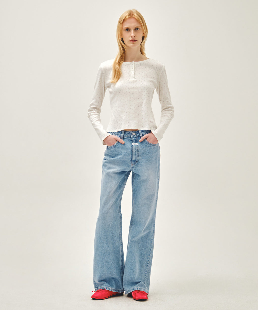 Marithe & Francois Girbaud - Flower Pattern Long Sleeve Tee (Ivory) product image 5 | TRAB K-Fashion Australia
