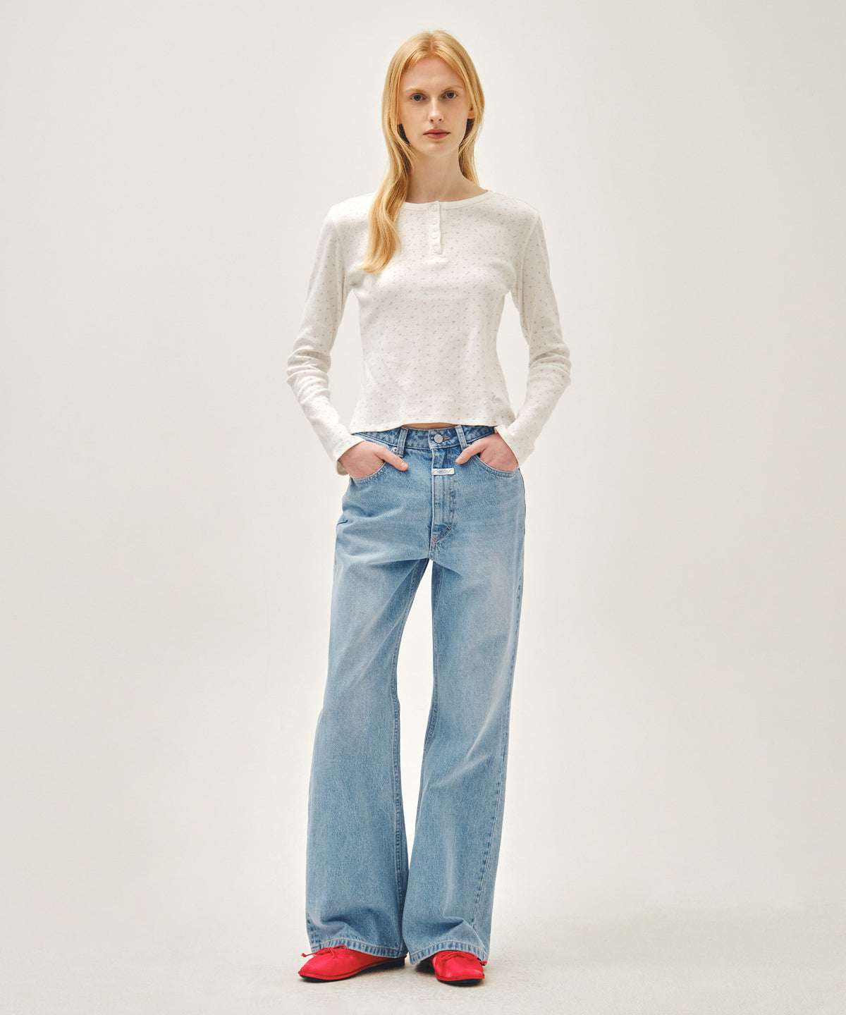 Marithe & Francois Girbaud - Flower Pattern Long Sleeve Tee (Ivory) product image 5 | TRAB K-Fashion Australia
