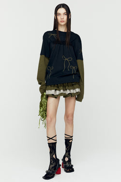 Andersson Bell - (essential) Frill T-Shirts (Black) product image 1 | TRAB K-Fashion Australia