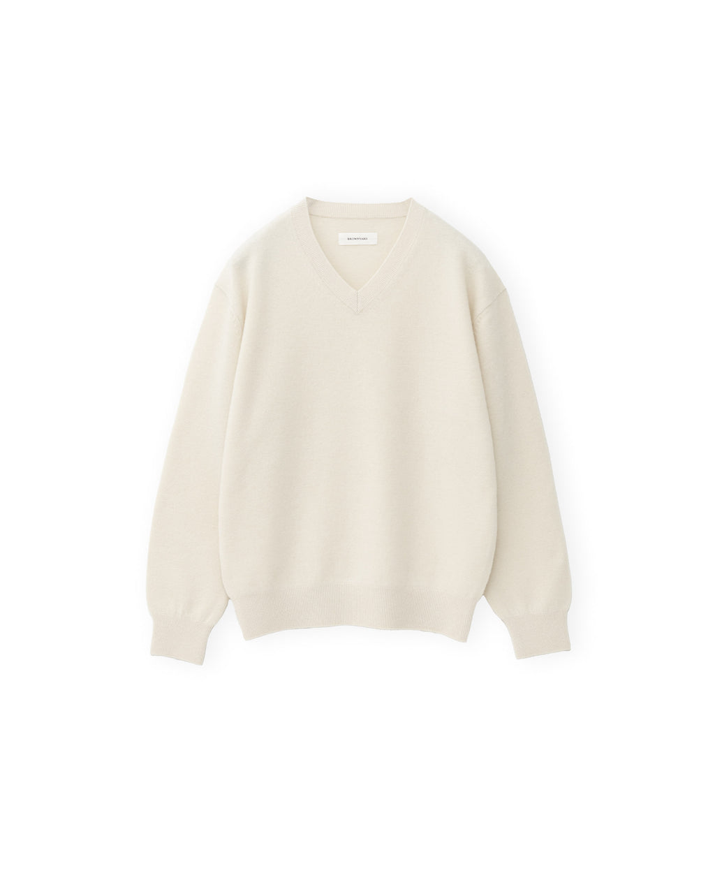 Brownyard - Extra Super Fine V Neck Knit (Ecru) product image 1 | TRAB K-Fashion Australia