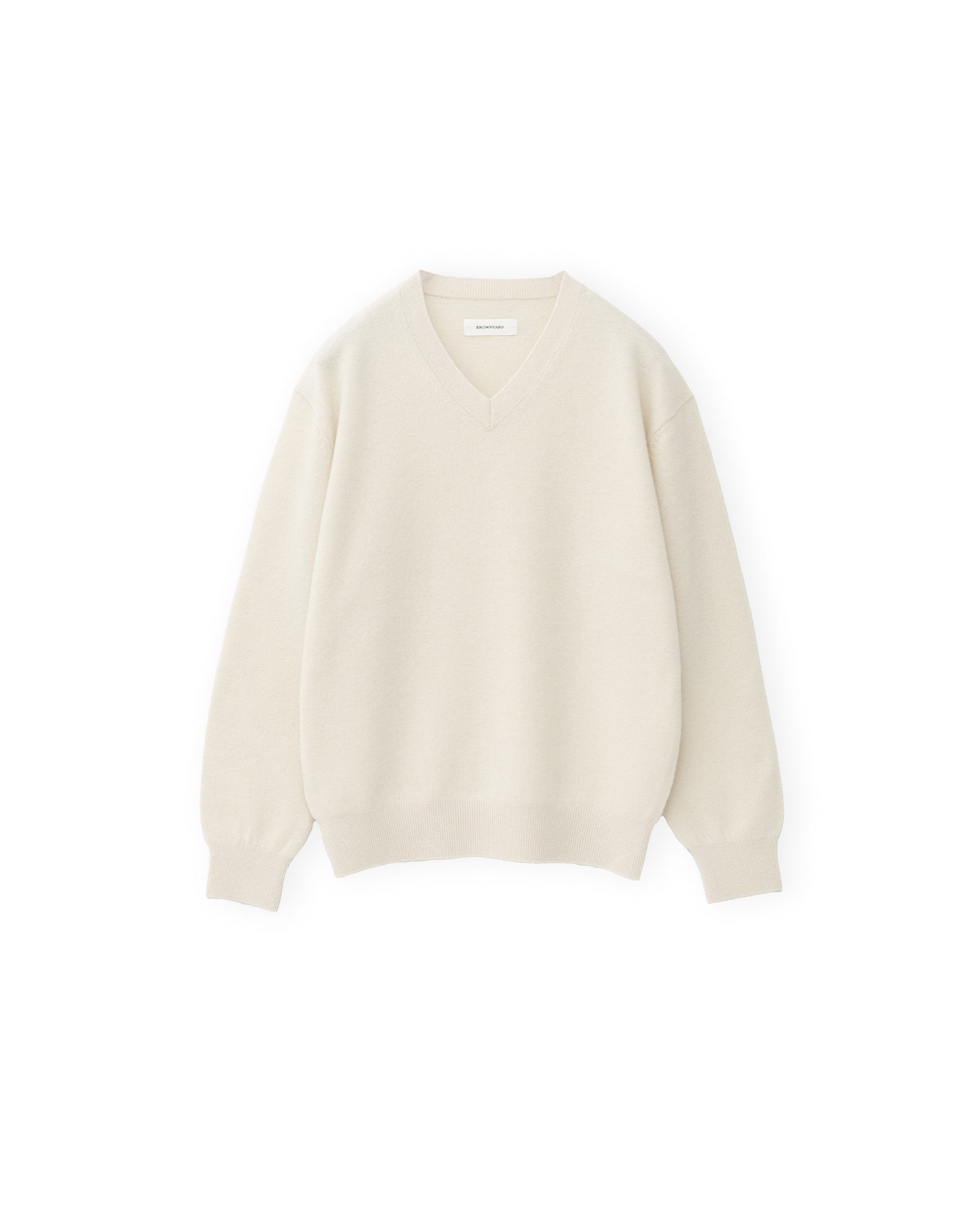 Brownyard - Extra Super Fine V Neck Knit (Ecru) product image 1 | TRAB K-Fashion Australia