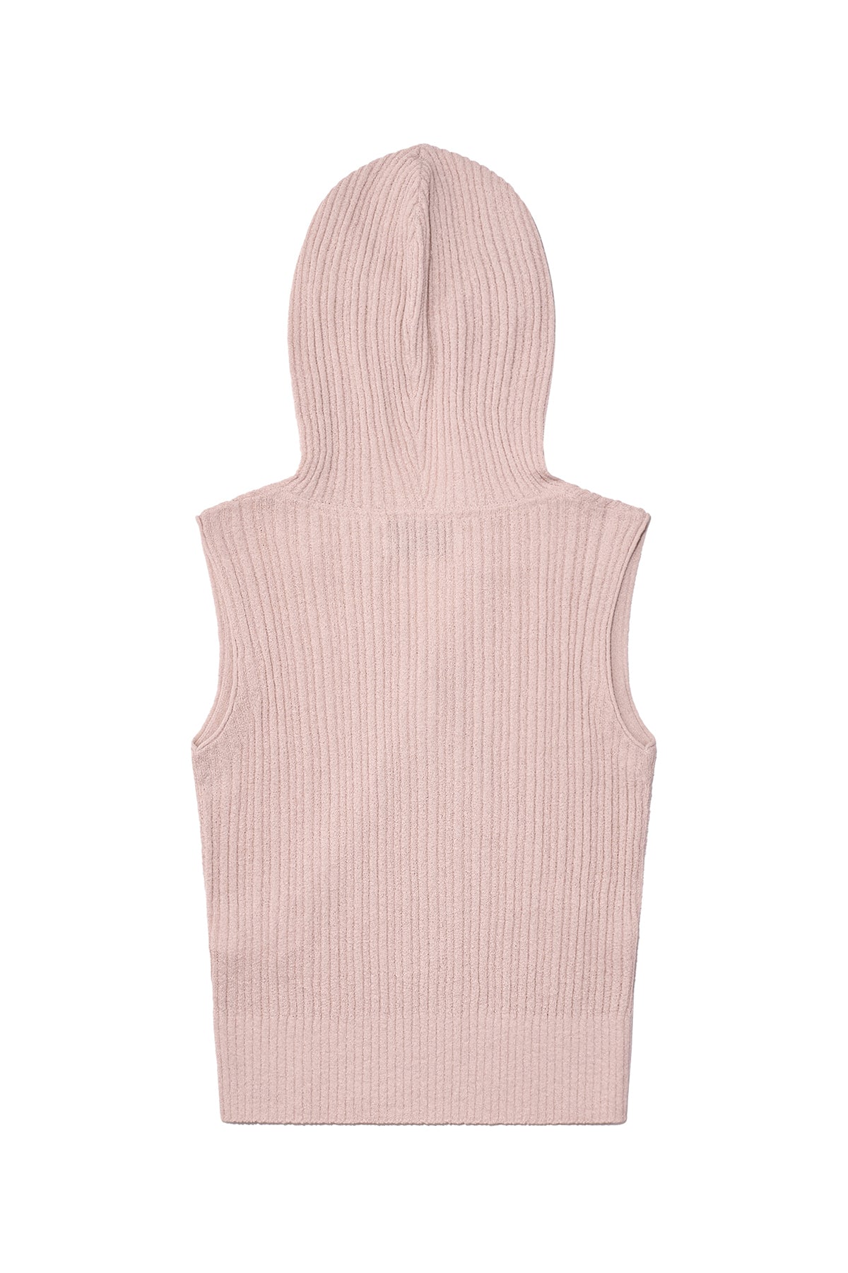 Matin Kim - Wrap Sleeveless Knit Hoody Top (Light Pink) product image 2 | TRAB K-Fashion Australia