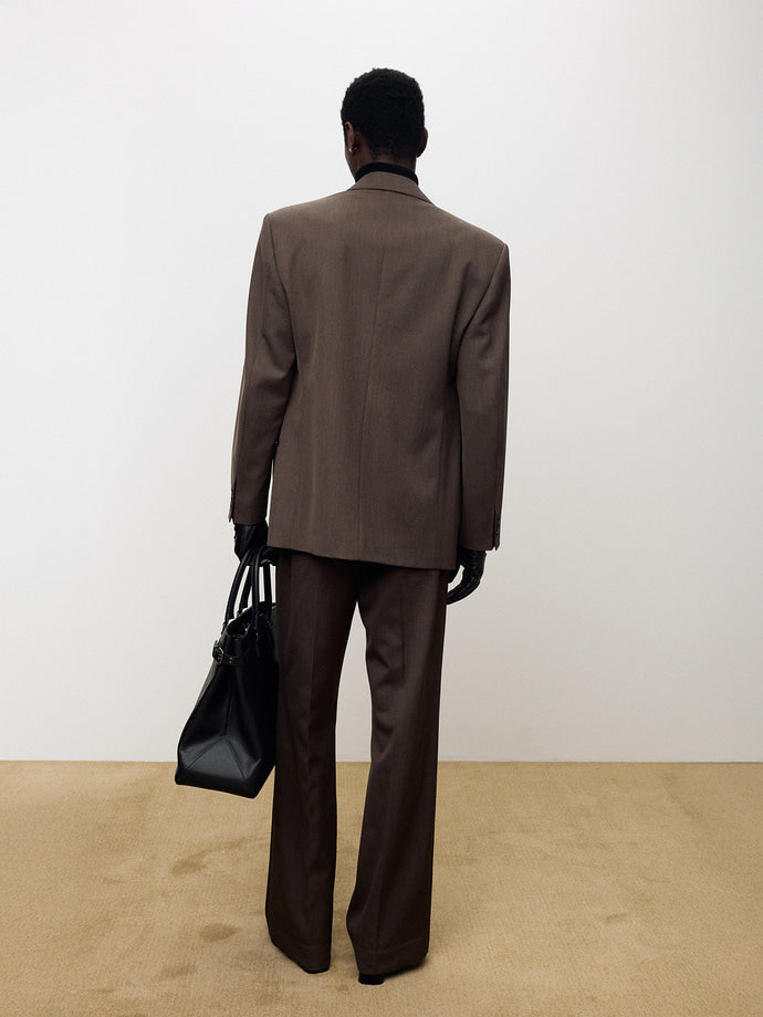 Tonywack - Melange Wool Double-Breasted Tailored Jacket (Hazelnut) product image 4 | TRAB K-Fashion Australia