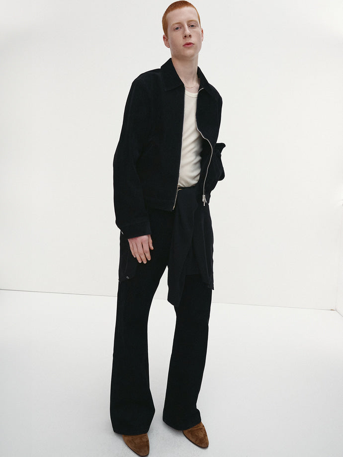 Tonywack - Velvet Denim Zippered Blouson (Black) product image 3 | TRAB K-Fashion Australia