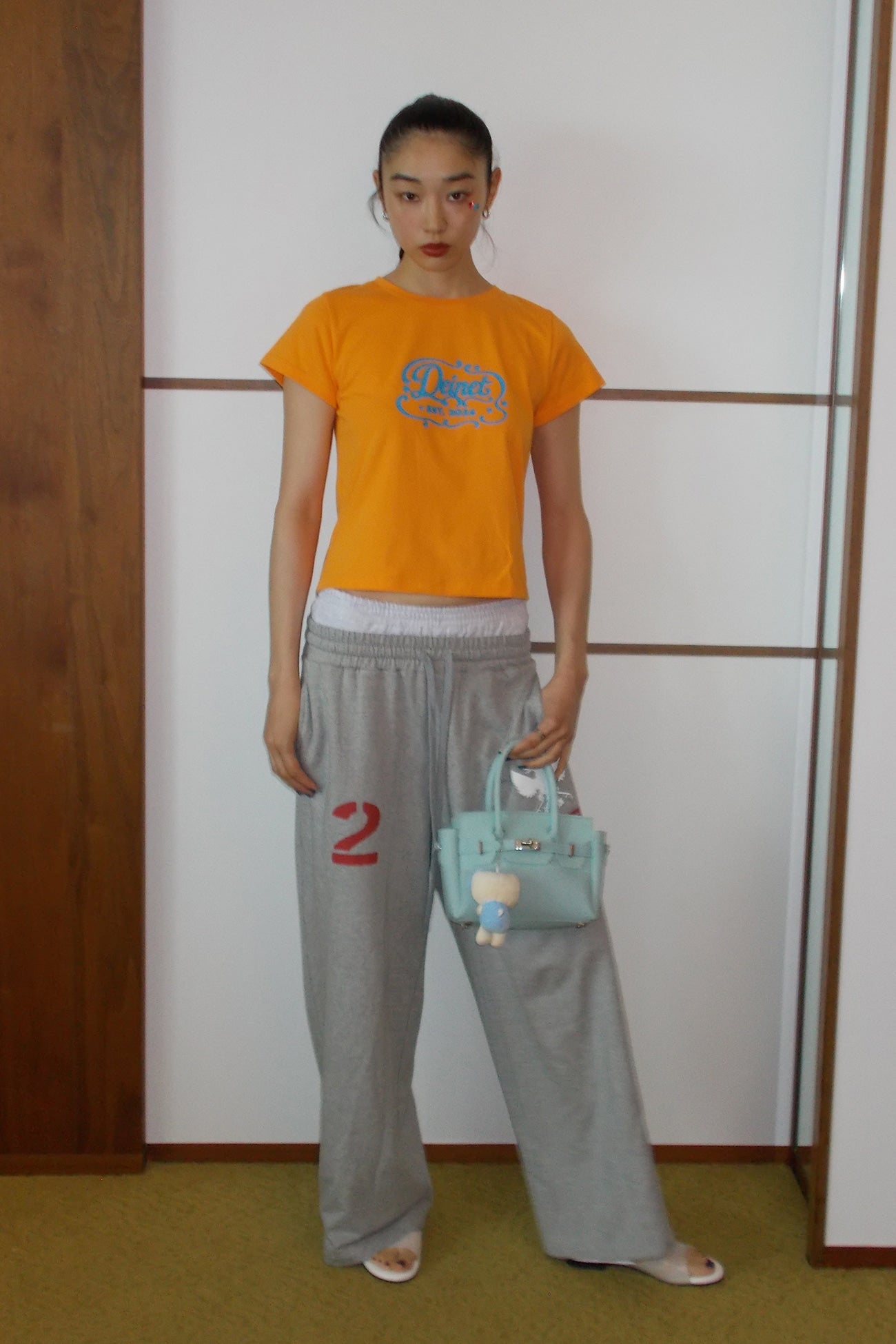 Deinet - Layered 2 Graphic Sweatpants (Melange Grey) product image 4 | TRAB K-Fashion Australia