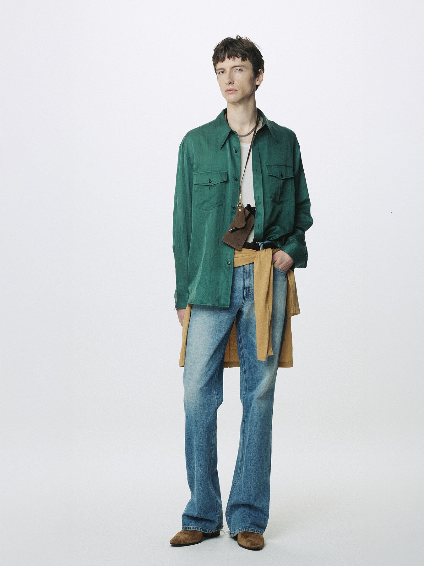 Tonywack - Silk Cotton Double Pocket Shirt (Green) product image 8 | TRAB K-Fashion Australia