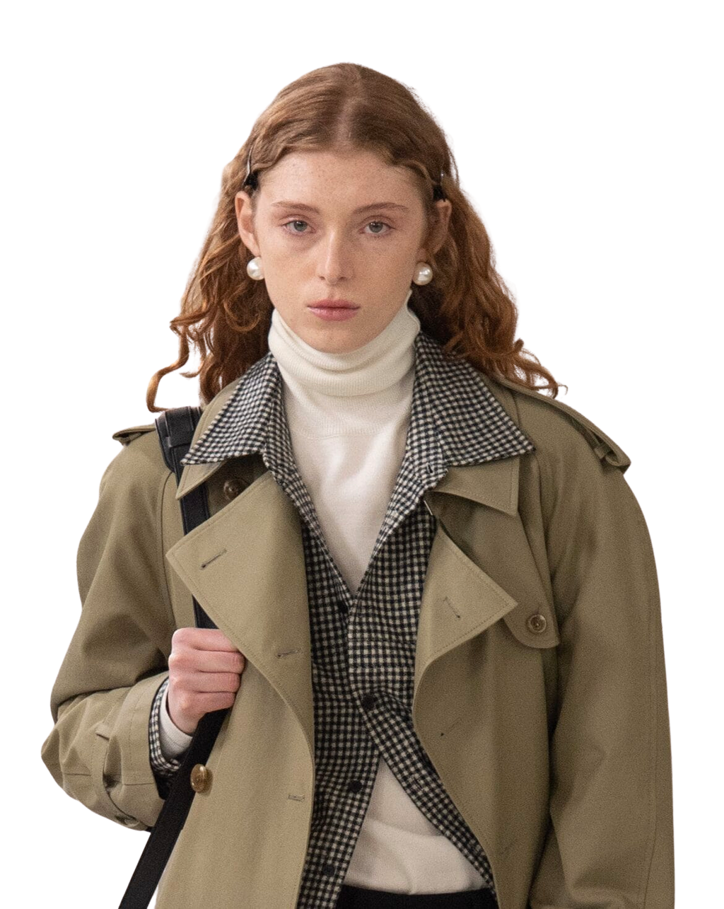 Kimhe Kim - Cotton-Rayon Belted Trench Coat (Olive Green) product image 2 | TRAB K-Fashion Australia