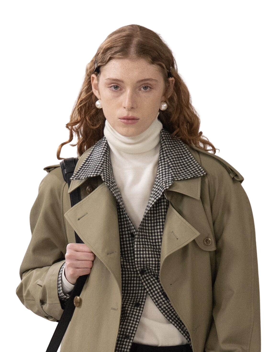 Kimhe Kim - Cotton-Rayon Belted Trench Coat (Olive Green) product image 2 | TRAB K-Fashion Australia