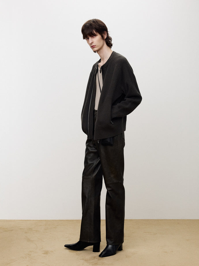 Tonywack - Merino Wool Knitted Zip-Up Jumper (Anthracite) product image 3 | TRAB K-Fashion Australia