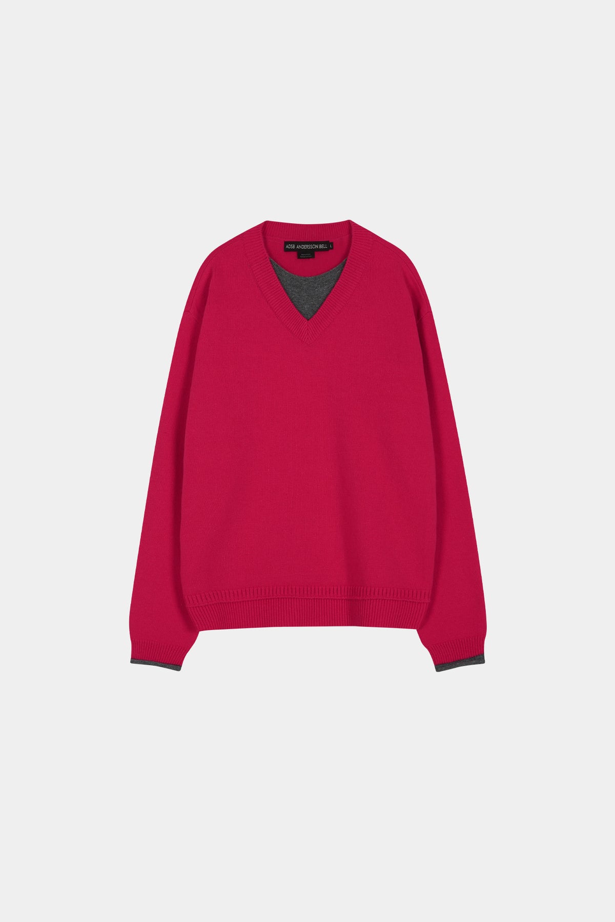 Andersson Bell - Unisex Layered V-Neck Sweater (Magenta) product image 12 | TRAB K-Fashion Australia