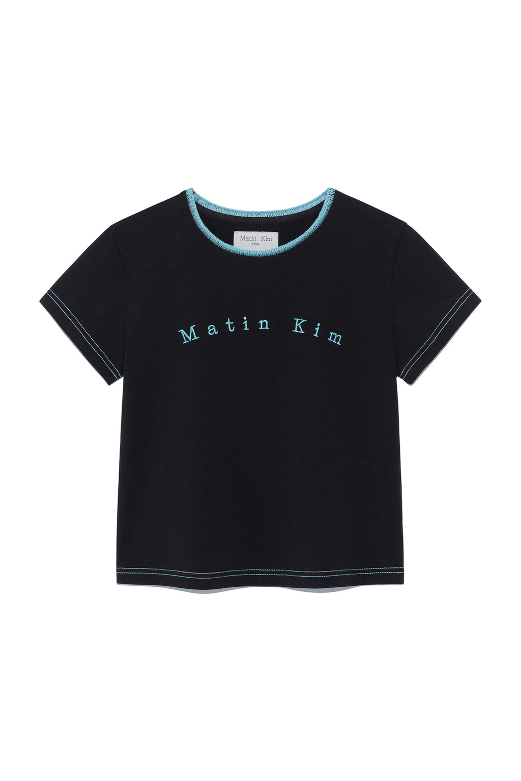 Matin Kim - Color Point Arch Logo Top (Black) product image 1 | TRAB K-Fashion Australia