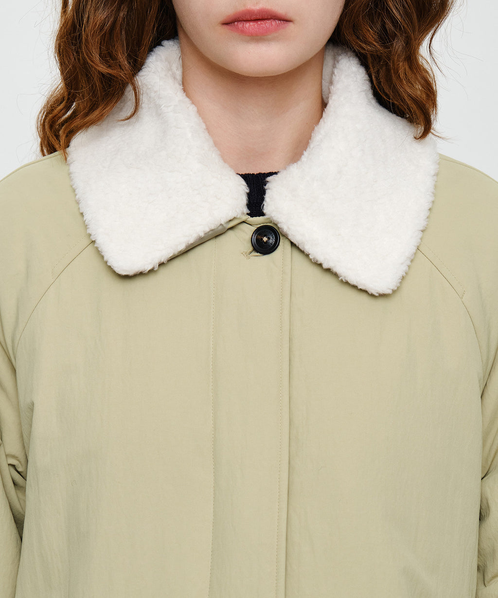 Marithe & Francois Girbaud - Waist Belt Long Padded Jacket (Beige) product image 5 | TRAB K-Fashion Australia