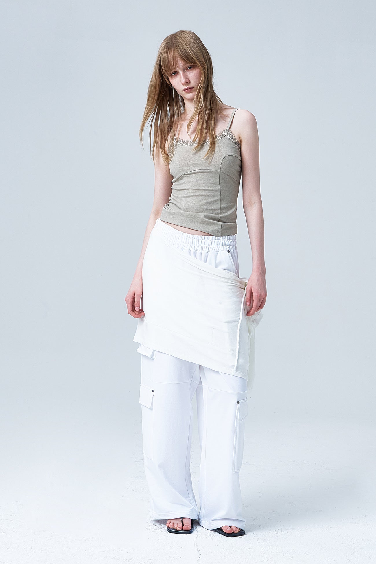 Deinet - Lace Curve Cami Top (Beige) product image 5 | TRAB K-Fashion Australia