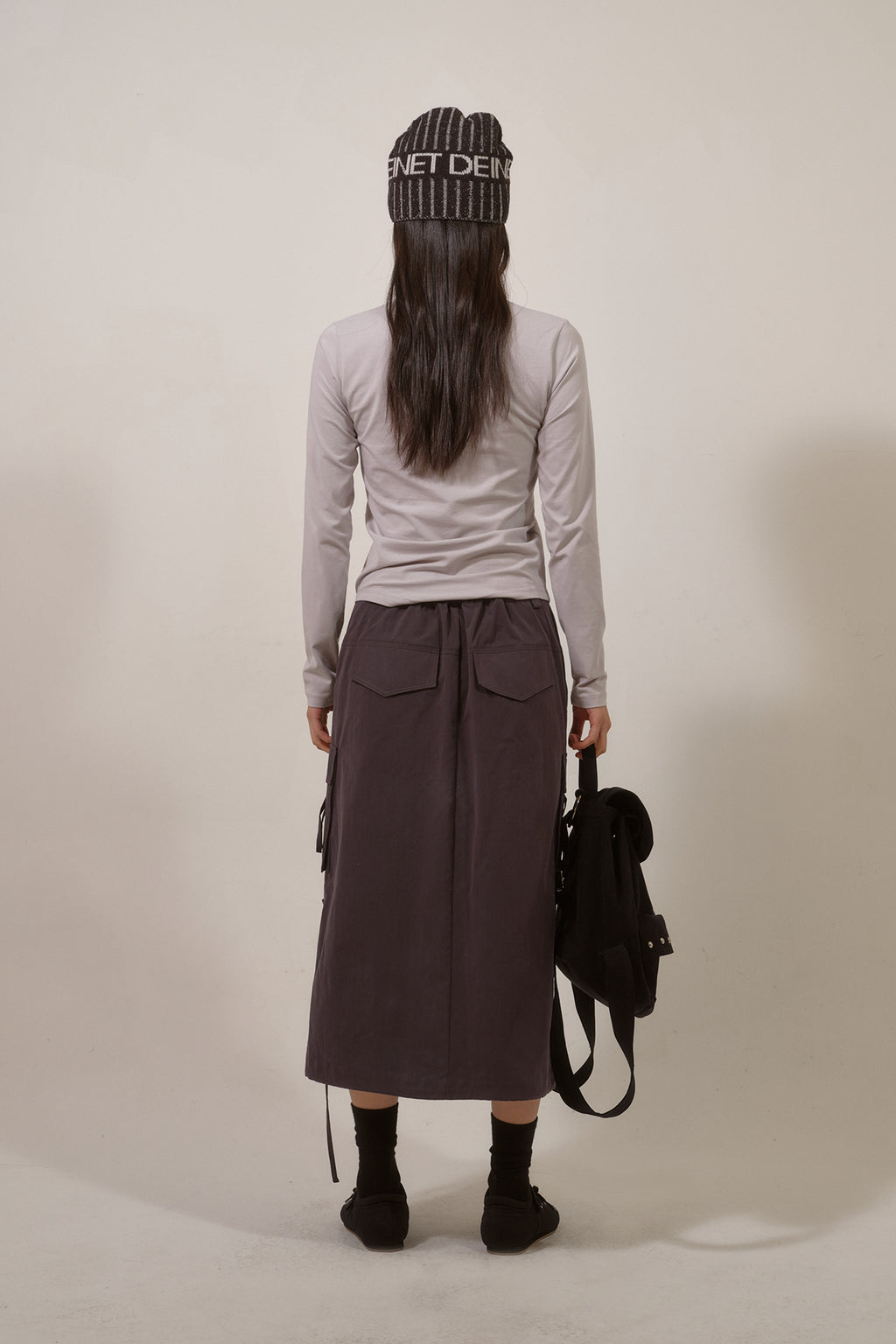 Deinet - String Point Cargo Skirt (Charcoal) product image 3 | TRAB K-Fashion Australia