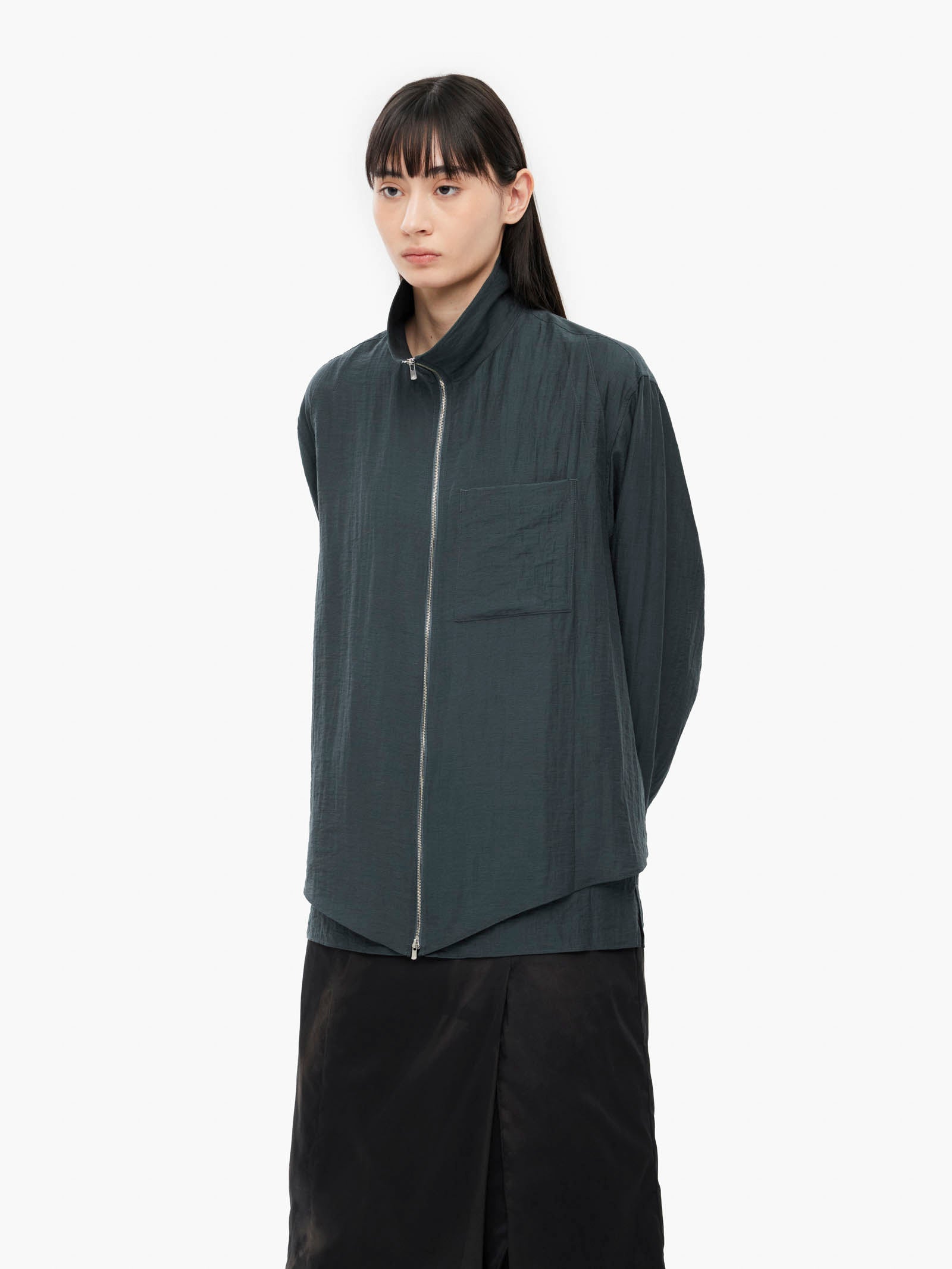 Jiyong Kim - Layered Zip-Up Shirt (Navy) product image 5 | TRAB K-Fashion Australia