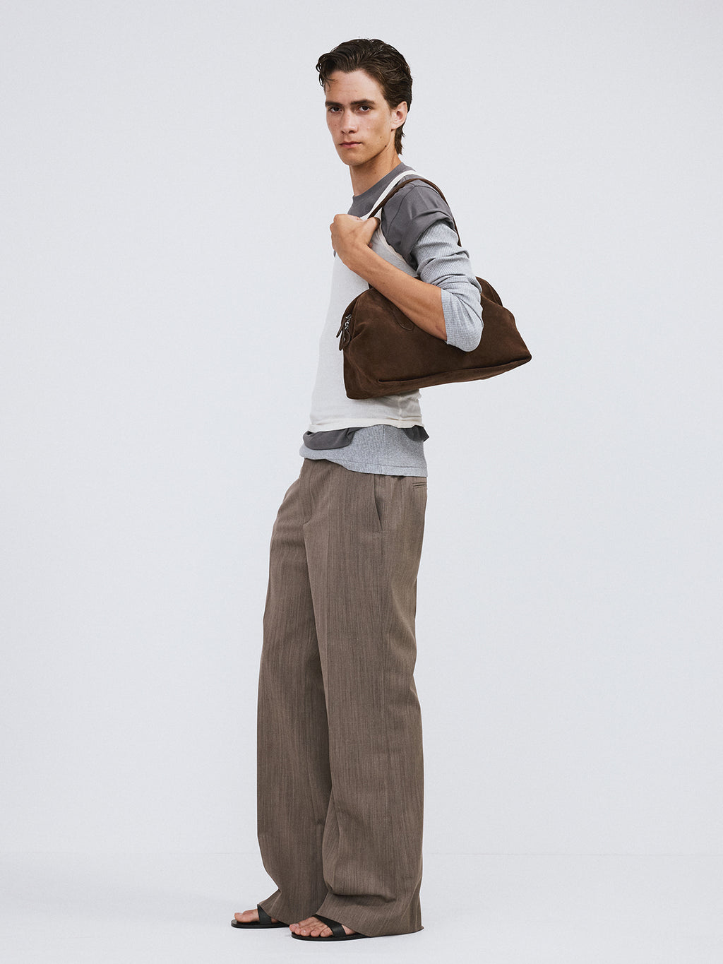 Recto - Ribbed Jersey Long-Sleeve Top (Melange Grey) product image 3 | TRAB K-Fashion Australia